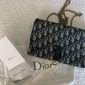 Dior Saddle Pouch in Dior Jacquard Print